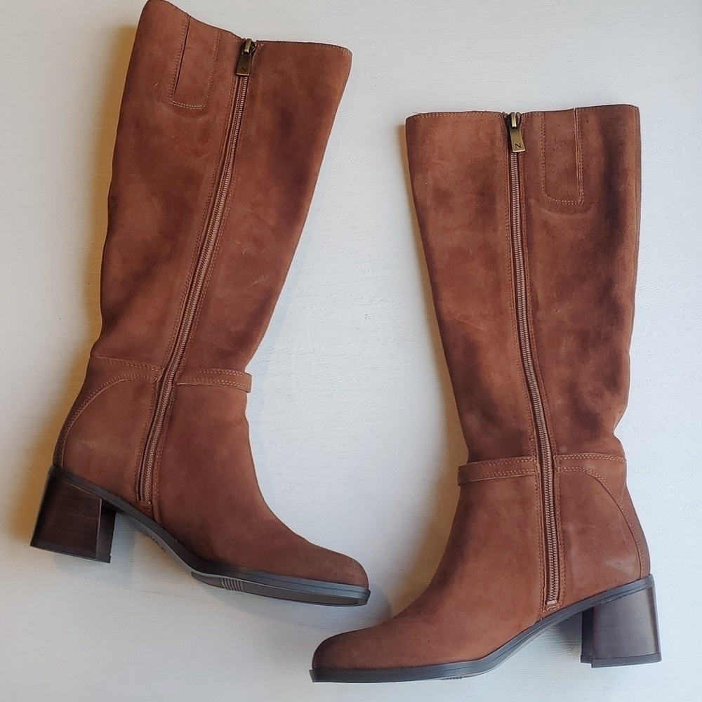 Naturalizer Light Brown Suede Sterling Saddle Knee High Boots 5 NWT - Picture 3 of 11